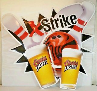 1999 Coors Light Strike Brewing Company Official Beer Metal Tin Sign Sz - 22x 23 "