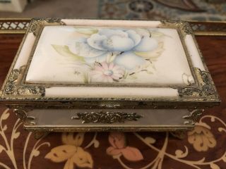 Music Box Westland Co Trinket Jewelry Close To You White Wash Floral