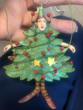 Dept 56 Christmas Krinkles Patience Brewster Christmas Tree Lady Ornament 4.  75 "