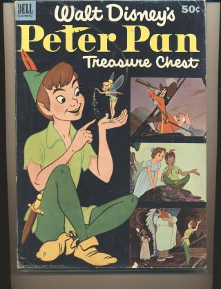 Walt Disney’s Peter Pan Treasure Chest - Dell Giant Vg Cond.