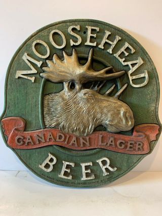 Wood Look Moosehead Canadian Beer Lager Sign Bar Pub Tavern Garage Man Cave 14 "