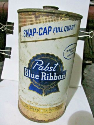 Pabst Blue Ribbon Quart Size Cone Top Beer Cans - [read Description] -