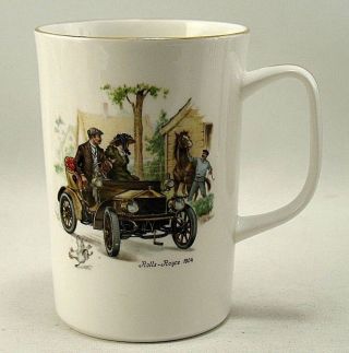 Vintage Fine Bone China Royal Windsor Coffee Cup Mug 1904 Rolls Royce Automobile