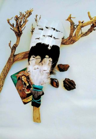 Smudge Feathers Fan - Owl Spirit - Spiritual Cleanse - Healing - Ceremonies - Shaman Tool