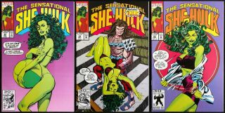 The Sensational She - Hulk 34,  39.  43 Iconic John Byrne Covers Marvel 1991