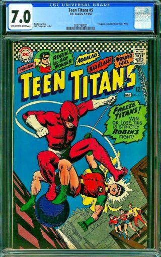 Teen Titans 5 - Cgc 7.  0 Fn/vf - Nick Cardy Art - D.  C.  - 1966