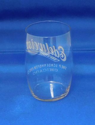 Pre Prohibition EDELWEISS beer glass SCHOENHOFEN BREWING COMPANY Chicago 2