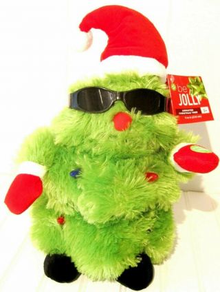 Nwt Animated 14 " Plush Sunglasses Christmas Tree Singing Dancing Jingle Bells