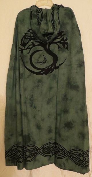 Tree Of Life Celtic Knot Cloak / Cape Pagan Wicca Ritual Robe -