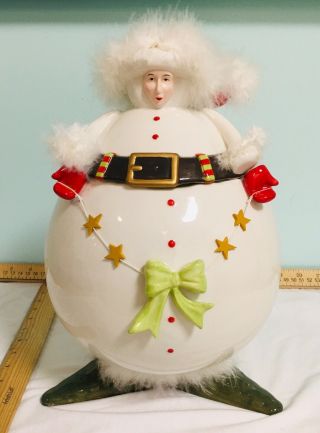 Christmas Dept 56 Patience Brewster Krinkles Snow Elf Cookie Jar Retired,