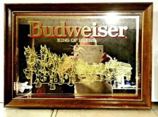 Vintage Budweiser Clydesdale Mirrored picture 20 1/2 
