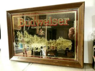 Vintage Budweiser Clydesdale Mirrored picture 20 1/2 