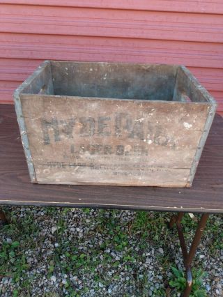 Vintage Beer Wood Box Case Crate Hyde Park Lager 1934 St Louis Mo Wood Patina
