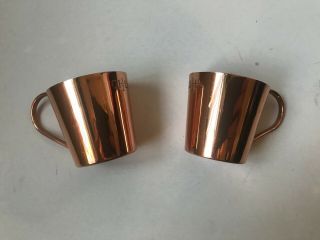2 X Black Tot Copper Naval Rum Cup/mug Measure Half Gill 2.  5 Oz