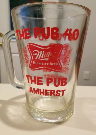 Miller High Life Beer The Pub Amherst 40 drink glass pitcher 2