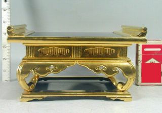 Buddhist Temple 389 Japanese Altar Kyozukue Wood Lacquer Gold Table Stand Japan