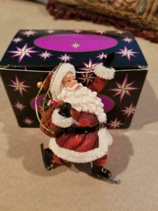 Christopher Radko Woodland Wind Santa Blown Glass Christmas Ornament Great Shape