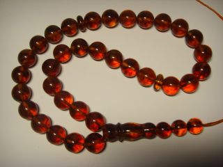 Natural Baltic Amber Pressed Islamic 33 Prayer Beads Tasbih Misbaha 28.  52grb 828