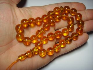 Islamic 33 Prayer Beads Natural Baltic Pressed Amber Tasbih Misbaha 26,  51grb - 583