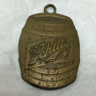 Vintage 1961 Schlitz Charm Metal Brass Barrel