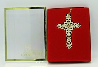 Lenox China Jewel Pierced Cross Ornament In Orig Box 6026348 (1zqr)
