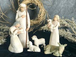 Willow Tree Christmas Nativity Set Scene 6 Piece Figures Baby Jesus Figurine