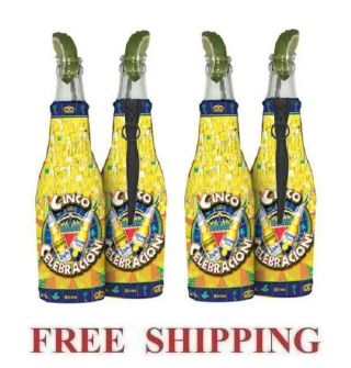 Corona Extra Light Cinco De Mayo 4 Beer Bottle Koozie Coolie Coolers Huggie