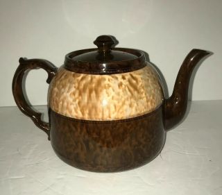 Vtg Antique Gibsons Brown Betty Teapot Made In England English Pottery Tea Pot