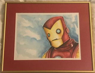 Iron Man Watercolor Art - Christopher Uminga Artist 1/1