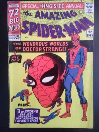 The Spider - Man Special King Size Annual 2,  1965,  Unrestored Ditko/lee