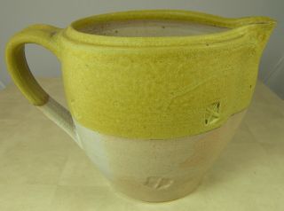 Artisan Pottery Pitcher Or Vase Rustic Yellow Glaze By Forzano Scottsdale 6.  5 "
