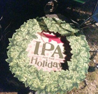 2 Dogfish Head 14 " Ipas For The Holidays W/ Fish.  & Hops Bar Decor Twinkles
