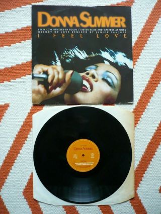 Donna Summer I Feel Love 12 " Vinyl 1995 1st Press 4 Mixes Single Giorgio Moroder