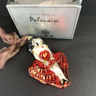 Kurt S Adler Polonaise By Komozja Betty Boop In Red Dress Glass Ornament