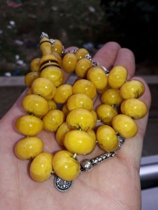Yellow German Faturan islamic Prayer Beads Bakelite Ottman RareTesbih Rosary 3