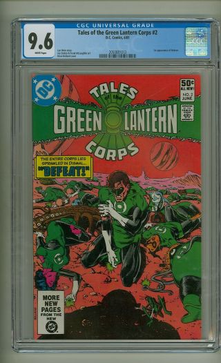 Tales Of The Green Lantern Corps 2 (cgc 9.  6) White P; 1st App.  Nekron (c 25071)