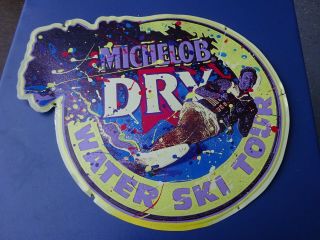 1991 Michelob Dry Water Ski Tour Metal Beer Sign 27 By 24 Inches