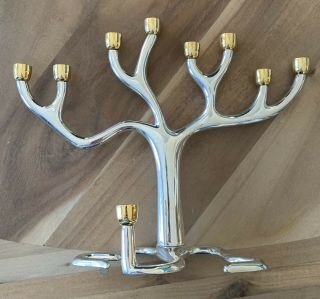 Sandra Kravitz Rosenthal Judaica Tree Of Life Menorah Silver Plated W/case