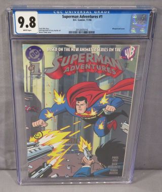 Superman Adventures 1 White Pgs Cgc 9.  8 Nm/mt Dc Comics 1996 Bruce Timm Cover