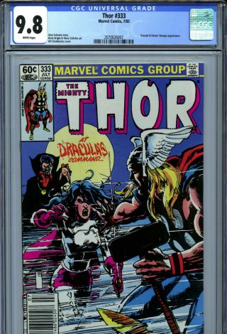 Thor 333 (1983) Marvel Cgc 9.  8 White Pages Dracula & Dr.  Strange Appearance