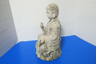 Old Tibet Buddha Sand Stone Statue Sitting Meditation Buddha 12 " Tall