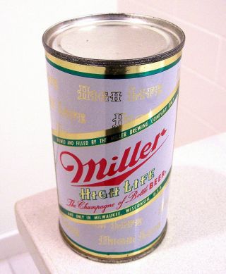 C.  1960s Miller High Life Indoor Flat Top Beer Can From Milwaukee,  Wi