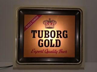 Vintage Tuborg Gold Light Up Beer Sign Carling National Breweries.