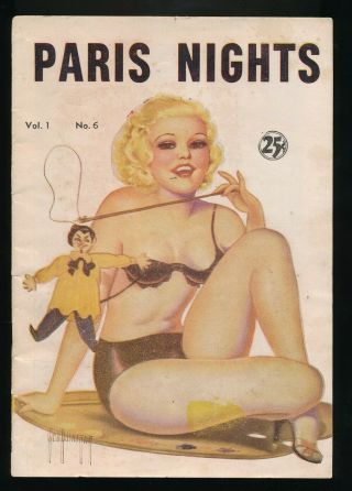 Paris Nights Vol.  1 No.  6 1930s Spicy Girlie Pulp Quintana Quaintance Gga Cover