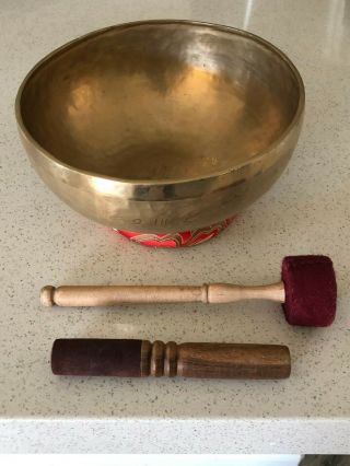 Authentic 10 " Hand Crafted Tibetan Singing Bowl From Nepal