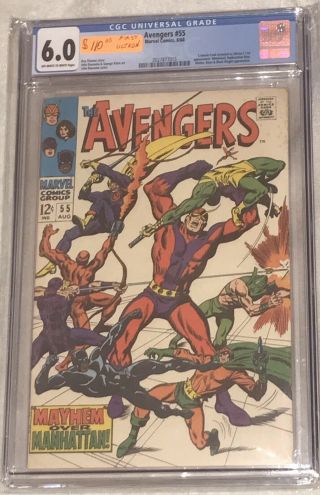 Avengers 55 Cgc 6.  0 Ow/wh Pages 1st Appearance Of Ultron 5