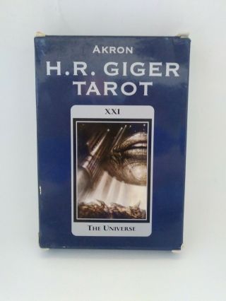 Rare Akron H.  R.  Giger Tarot 22 Large Format Card Deck Set W/book And Poster
