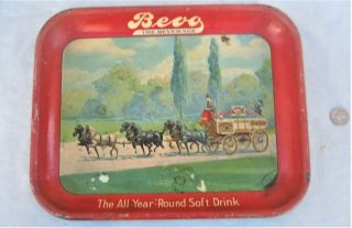 Old Beer Serving Tray " Bevo The Beverage " Anheuser - Busch 1920 
