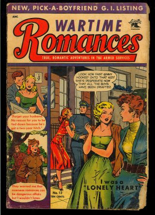 Wartime Romances 13 Matt Baker Cover Art Pre - Code St.  John 1953 Gd -