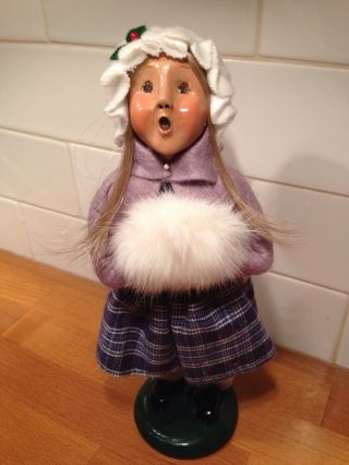 Byers Choice Retired 1996 Singing Girl With Fur Muff